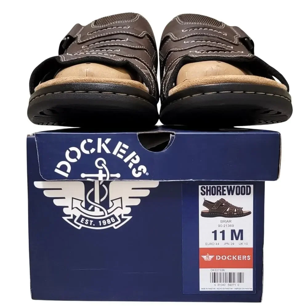 Dockers Men Slingback Fisherman Sport Sandals Shorewood Size US 11M Briar Brown
